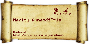 Marity Annamária névjegykártya